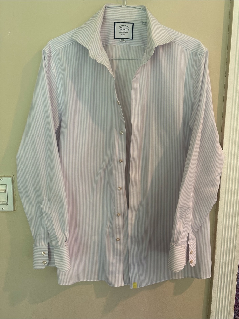 Pink Men’s Light Pink Stripe Dress Shirt